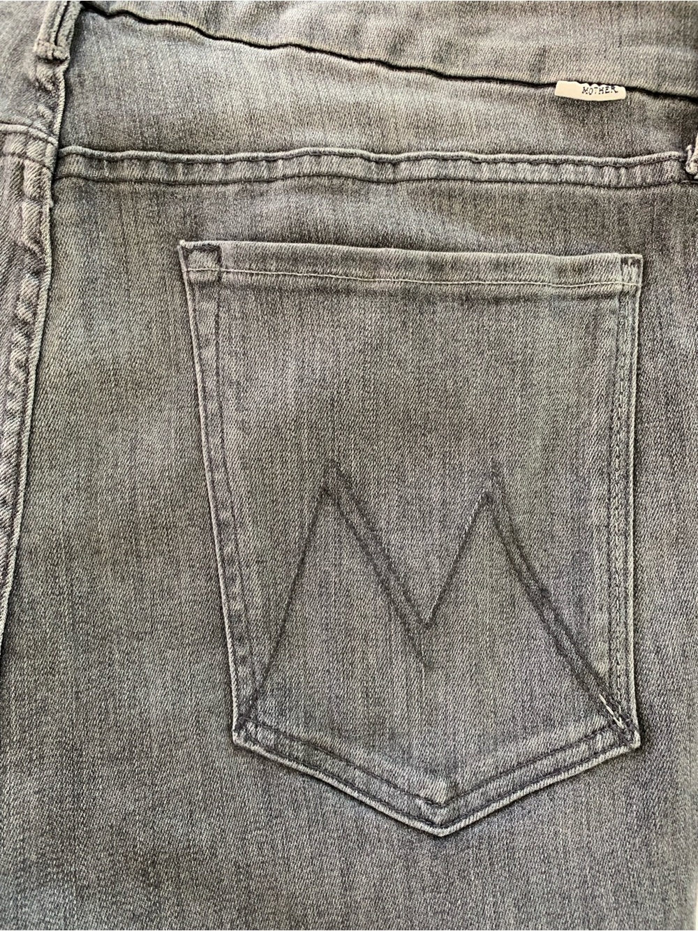 MOTHER The Looker Jeans in Grey-Black Distressed Denim - Picture 5 of 10